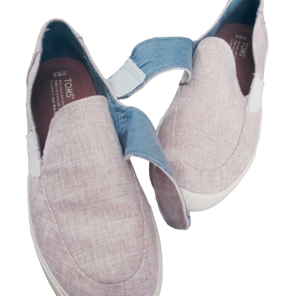 Toms Altair Women Canvas Pale Pink Metallic Hook & Loop Sneakers - Picture 8 of 10